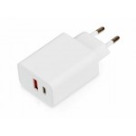 Сетевое зарядное устройство c выходами USB-A и USB-C и быстрой зарядкой QC/PD «Recharger Pro», 30 Вт