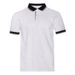 Рубашка поло  мужская STAN с контрастными деталями хлопок/полиэстер 185, 04С, Белый/Чёрный (10/20) (46/S)