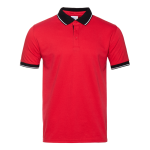Рубашка поло  мужская STAN с контрастными деталями хлопок/полиэстер 185, 04С, Красный/Чёрный (14/20) (52/XL)