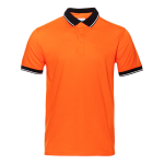 Рубашка поло  мужская STAN с контрастными деталями хлопок/полиэстер 185, 04С, Оранжевый/Чёрный (28/20) (50/L)