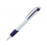Ручка пластиковая шариковая «Соната» белый/фиолетовый