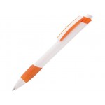 Ручка пластиковая шариковая «Соната» белый/оранжевый
