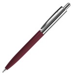BUSINESS, ручка шариковая, белый/серебристый, металл/пластик Бордовый