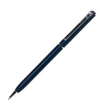 SLIM, ручка шариковая, белый/хром, металл Темно-синий