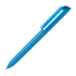 Ручка шариковая FLOW PURE, бирюзовый корпус/прозрачный клип, покрытие soft touch, пластик Бирюзовый