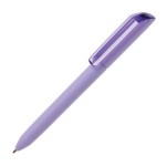Ручка шариковая FLOW PURE, бирюзовый корпус/прозрачный клип, покрытие soft touch, пластик Фиолетовый