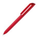 Ручка шариковая FLOW PURE, бирюзовый корпус/прозрачный клип, покрытие soft touch, пластик Красный
