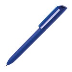 Ручка шариковая FLOW PURE, бирюзовый корпус/прозрачный клип, покрытие soft touch, пластик Синий