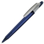 OTTO FROST SAT, ручка шариковая, фростированный белый/серебристый клип, пластик Синий