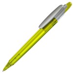 OTTO FROST SAT, ручка шариковая, фростированный белый/серебристый клип, пластик Желтый
