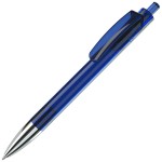 TRIS CHROME LX, ручка шариковая, прозрачный желтый/хром, пластик Синий