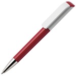 Ручка шариковая TAG, зеленый корпус/белый клип, пластик Красный