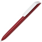 Ручка шариковая FLOW PURE, зеленый корпус/белый клип, пластик Красный