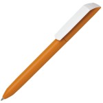 Ручка шариковая FLOW PURE, зеленый корпус/белый клип, пластик Оранжевый
