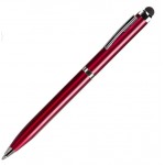 CLICKER TOUCH, ручка шариковая со стилусом для сенсорных экранов, белый/хром, металл Красный