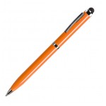 CLICKER TOUCH, ручка шариковая со стилусом для сенсорных экранов, белый/хром, металл Оранжевый