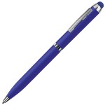 CLICKER TOUCH, ручка шариковая со стилусом для сенсорных экранов, белый/хром, металл Синий