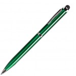 CLICKER TOUCH, ручка шариковая со стилусом для сенсорных экранов, белый/хром, металл Зеленый