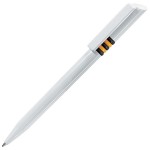 GRIFFE, ручка шариковая, белый, черные и желтые колечки, пластик