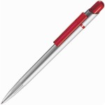 MIR SAT, ручка шариковая, прозрачный зеленый/серебристый, пластик Красный