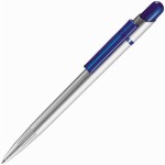 MIR SAT, ручка шариковая, прозрачный зеленый/серебристый, пластик Синий