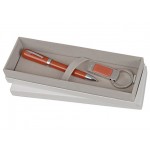 Подарочный набор: брелок с USB-флешкой на 4 Гб, ручка шариковая красный/серебристый