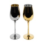 Набор бокалов для вина MOON&SUN (2шт), золотой и серебяный, 22,5х24,8х11,9см, стекло серебристый