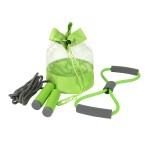 Набор SPORT UP, эспандер, скакалка, сумка, зеленый, полиуретан Зеленый