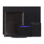 Набор подарочный Solution Prestige Quardo  (суперобложка из натуральной кожи, обложка для паспорта, ручка шариковая, кошелек с картхолдером), черный