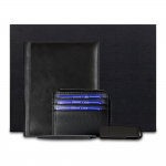 Набор подарочный Solution Prestige Quardo  (Суперобложка из натуральной кожи, флешка, ручка шариковая, картхолдер), черный