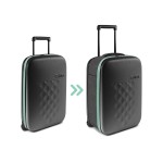 Чемодан складной Rollink Earth 55x40x20 см, 2 колеса, черный/зеленый мятный; черный