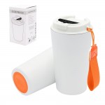 Термокружка Surprise To Go с индикатором, белая/оранжевая