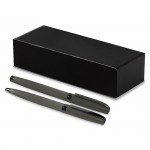 Набор ручек Ontario Solution, черный (ручка шариковая, роллер) в подарочной коробке Emotion, серый Набор ручек Ontario Solution, черный (ручка шариковая, роллер) в подарочной коробке Emotion, серый