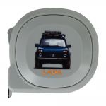 Рулетка Tools Standart Print Sample Lada, 5 метров, серая, пластиковая, с ремешком