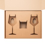 Доп. ложемент под свечу (арт. 73077) + 2 бокала для вина в большую универсальную коробку, крафт (арт. 21005.020)