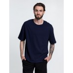 Футболка унисекс оверсайз Crosstown, темно-синяя, размер L