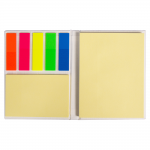 Набор цветных бумажных стикеров  Stick and Fun в твердом переплете, 50 листов в блоке,  размер 8*10,5*1 см, белый