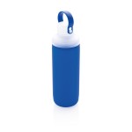 Стеклянная бутылка в силиконовом чехле синий; 