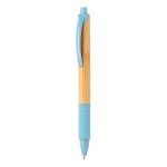 Ручка из бамбука и пшеничной соломы синий; 