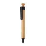 Бамбуковая ручка с клипом из пшеничной соломы черный; 