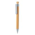 Бамбуковая ручка с клипом из пшеничной соломы синий; 
