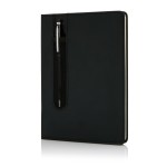 Блокнот для записей Deluxe формата A5 и ручка-стилус черный; 