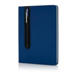 Блокнот для записей Deluxe формата A5 и ручка-стилус темно-синий; 