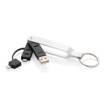 USB-кабель MFi 2 в 1 серебряный; черный