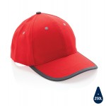 Контрастная бейсболка Impact из переработанного хлопка AWARE™, 6 клиньев, 280 г/м2 красный; 