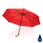Компактный зонт Impact из RPET AWARE™ с бамбуковой ручкой, d96 см  красный; 