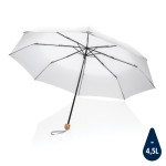 Компактный зонт Impact из RPET AWARE™ с бамбуковой ручкой, d96 см  белый; 