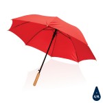 Автоматический зонт-трость с бамбуковой ручкой Impact из RPET AWARE™, d103 см  красный; 