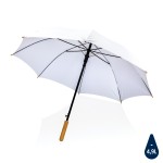 Автоматический зонт-трость с бамбуковой ручкой Impact из RPET AWARE™, d103 см  белый; 