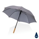 Автоматический зонт-трость с бамбуковой ручкой Impact из RPET AWARE™, d103 см  темно-серый; 